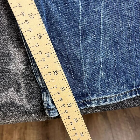 SOLD Diesel Safado Mens Jeans 31X32 Distressed Whisker Straight Button Fly Blue - Picture 8 of 13